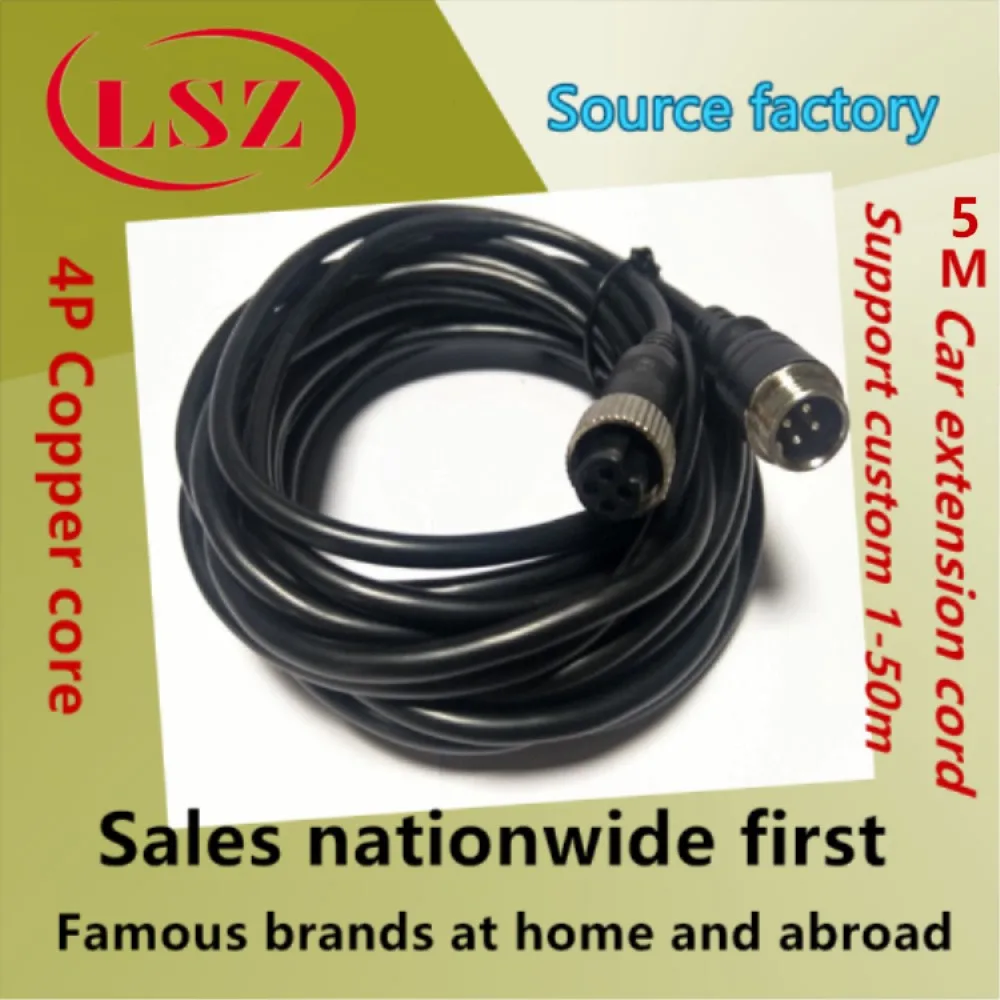 LSZ 5m source factory to undertake custom-made car camera video cable aviation male and female head extension line 4P avia