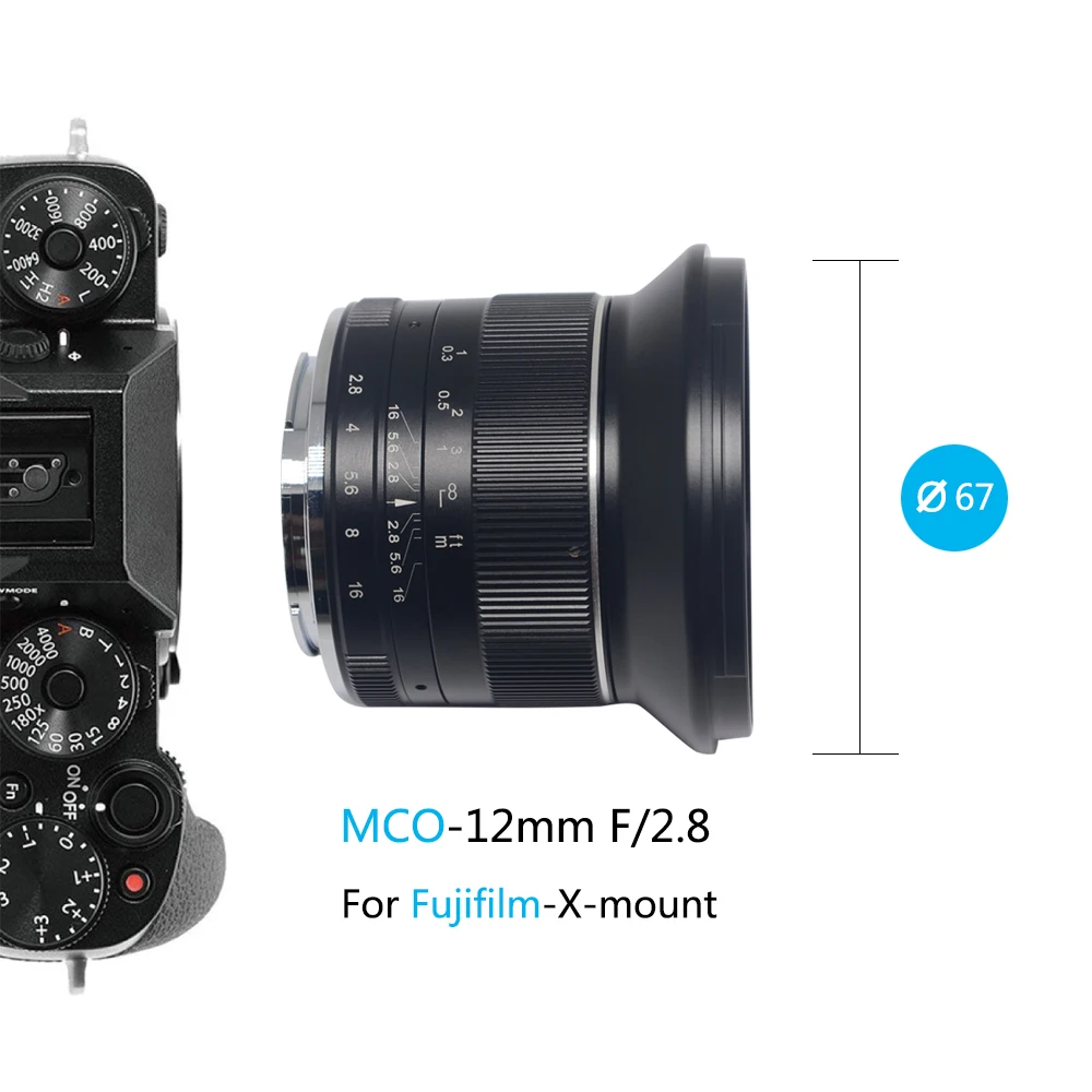 Mcoplus 12mm f2.8 Manual Wide Angle Lens APS-C for Canon EF-M Mount /for Sony E Mount /for Micro 4/3 MFT M4/3 Mount Mirrorless C