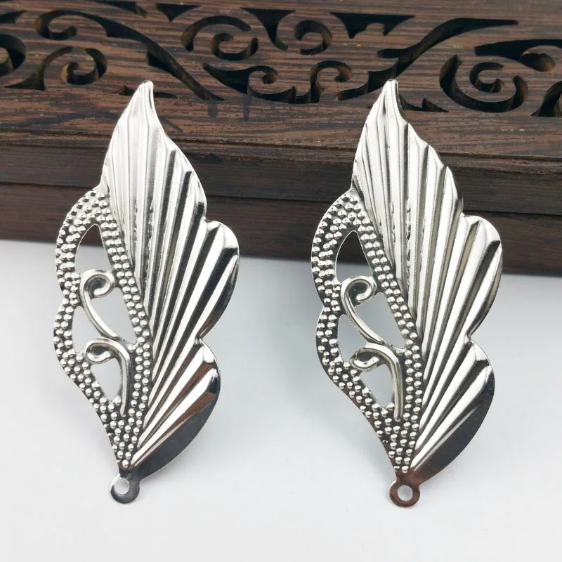 20pcs 25x57mm Filigree leaf  Wraps Metal Charms For Embellishment Scrapbook  DIY Jewelry Metal Craft  Jewelry Accessories