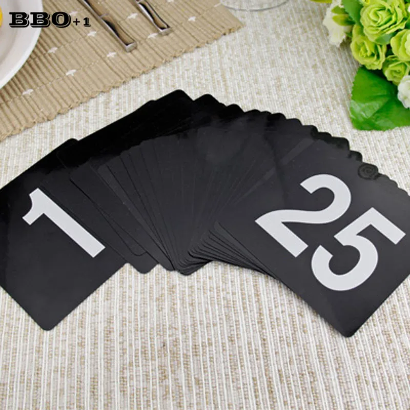 Durable Plastic Table Numbers White Black Number Cards Wedding Party Utensils Restaurant Cafe Bar Accessories 1 -25