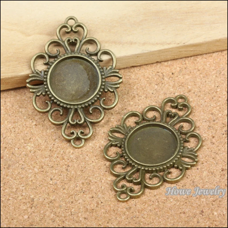 

Wholesale 12 pcs Vintage Charms Round frames Pendant Antique bronze Fit Bracelets Necklace DIY Metal Jewelry Making