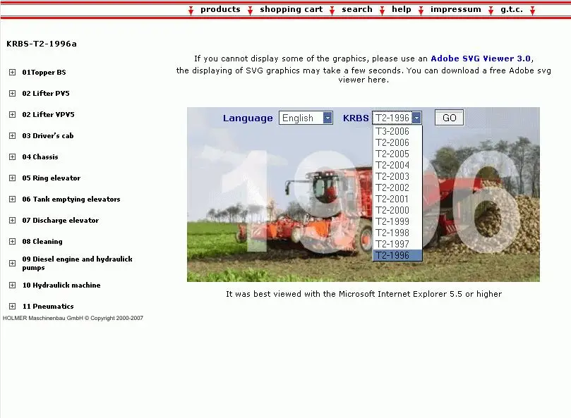 

Holmer Spare parts catalog