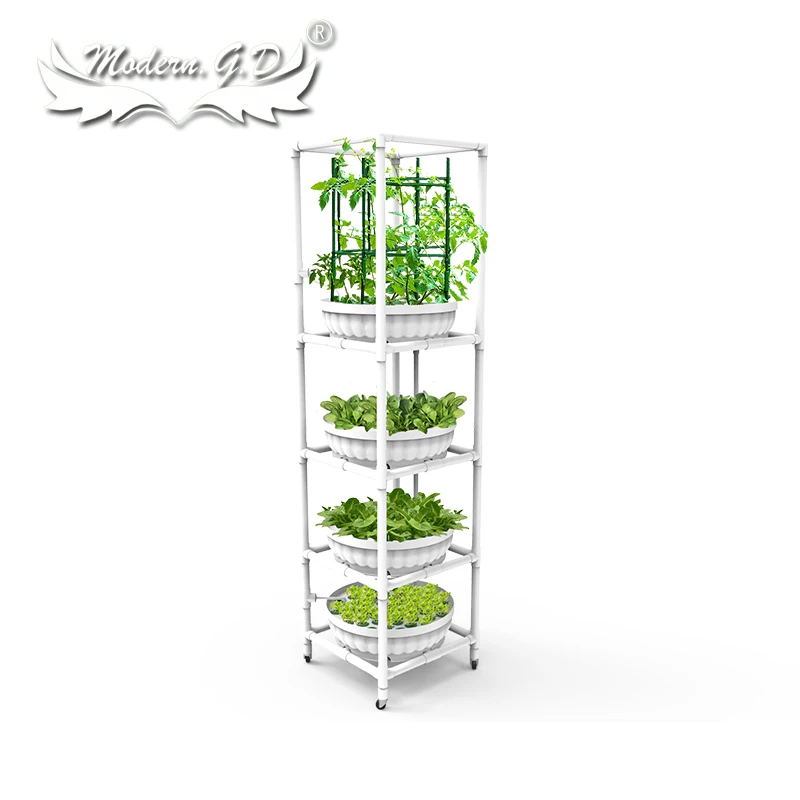 Agriculture hydroponic growing system planter frame for leafy vegetables