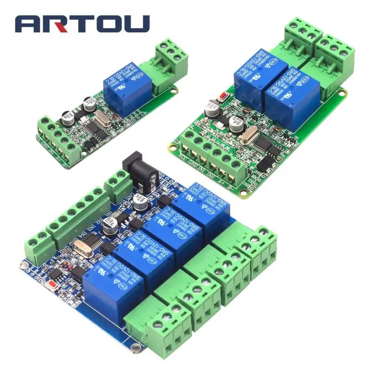 Modbus-Rtu 1/2/4 Channel 12V Relay Module Switch Input / Output RS485 / TTL Communication