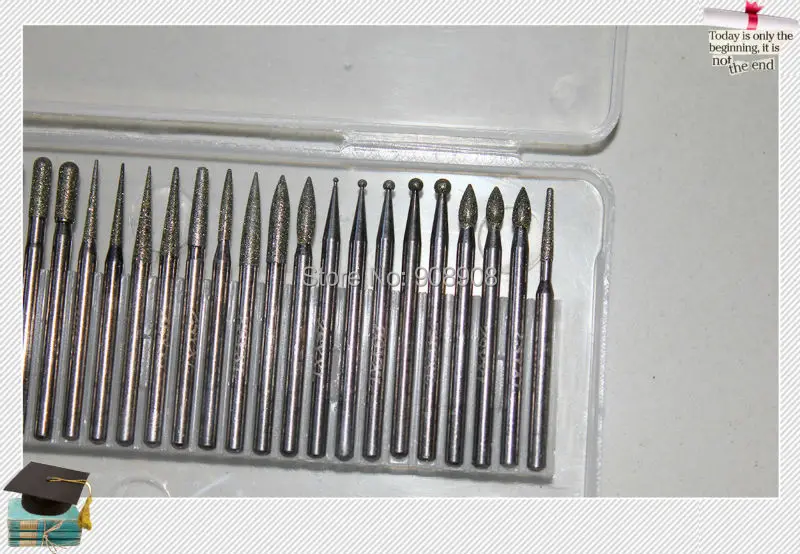 금형 금속 치과 연마 옥 조각 다이아몬드 마운트 마이크로 모터 도구 포인트 세트 전기 dremel 드릴 비트 생크 0.12'