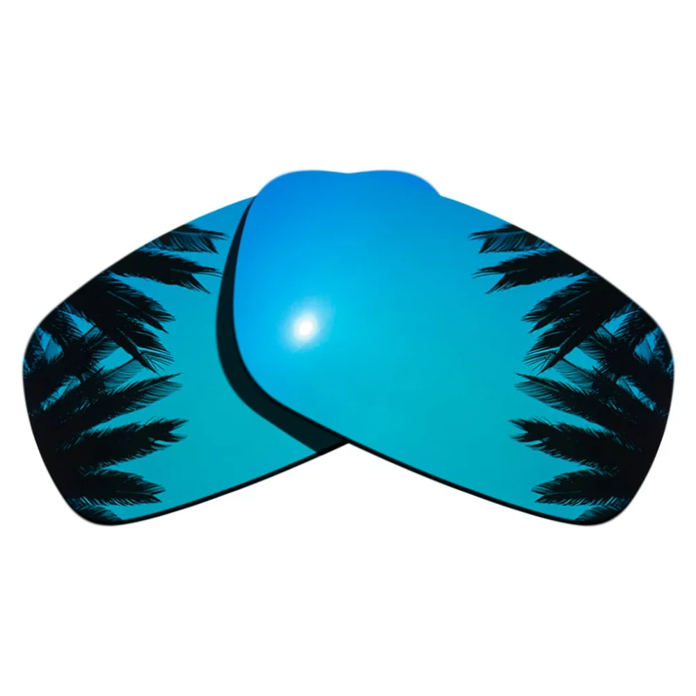 (Ice Blue Mirrored+Green Mirrored Coating) 2-Pairs Polarized Replacement Lenses for Crankshaft 100% UVA & UVB Protection