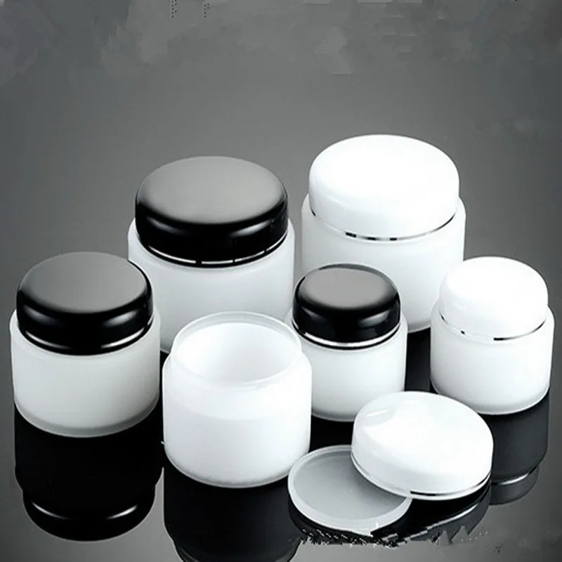 

40pc/lot 15g 30g 50g Empty White Color Plastic PP Cosmetic Jar With Threaded Cap Double Layer PP Cream Jar Bottle With White Lid