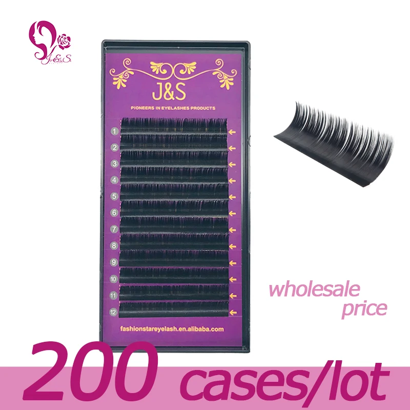 

Jeyelasheyelash 200 trays, 0.03mm/0.05mm/0.07mm/0.10mm/0.15mm silk eyelashes , B C D DD curl,12lines/tray