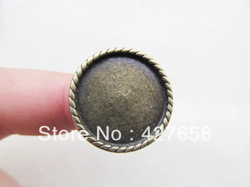 

5pcs antique bronze screw thread round base ring pendant/hanging charm/finding RB0002