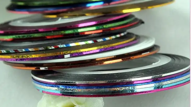 Hot Sale! Mixed Colors Rolls Striping Tape Line DIY Nail Art Tips Decoration Sticker 20 pcs/lot