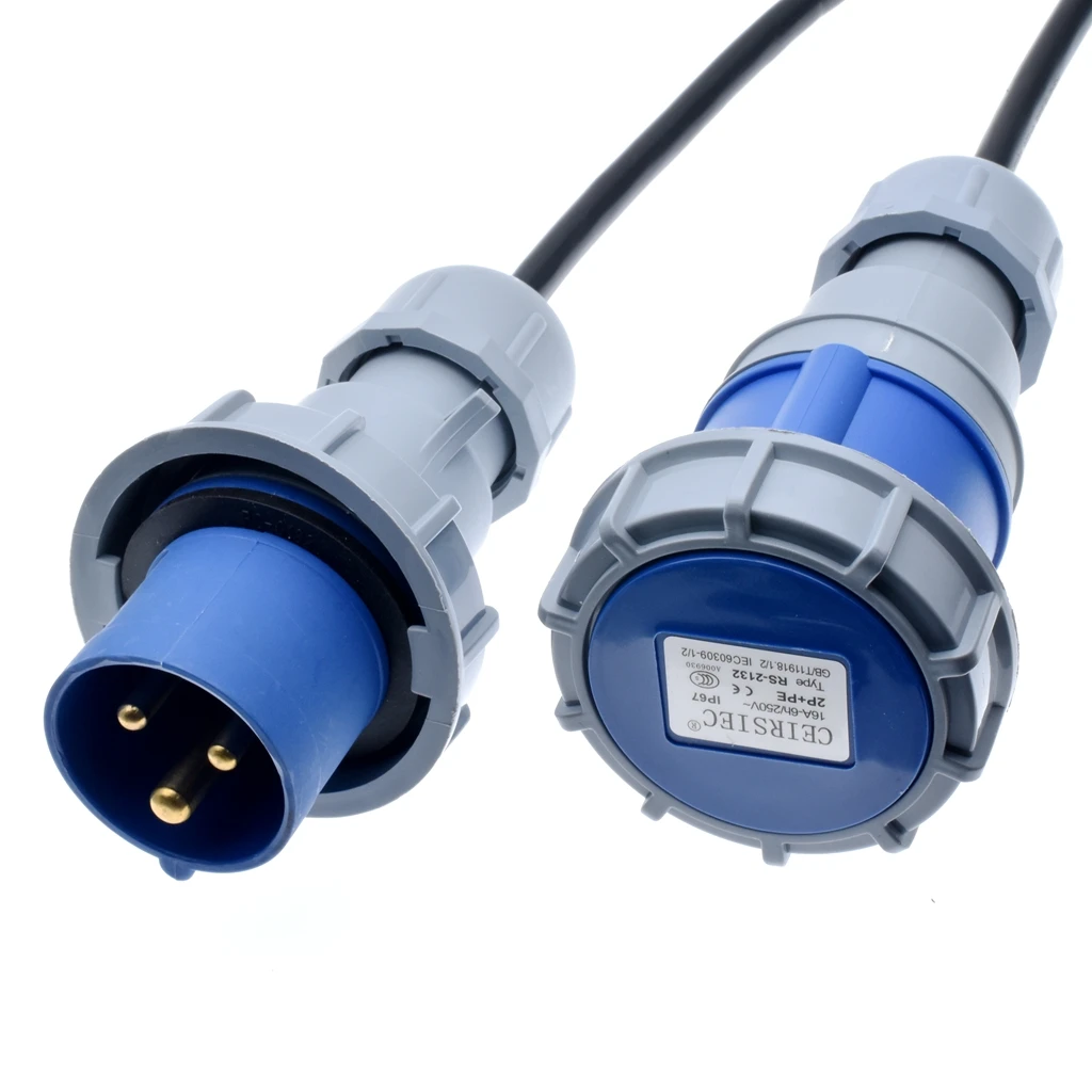 IPX67 Waterproof,IEC309 316C6 to 316P6 Extension cords,Extend an IEC 316 power cord. 2.5mm wire gauge,1m to 4m Lenght