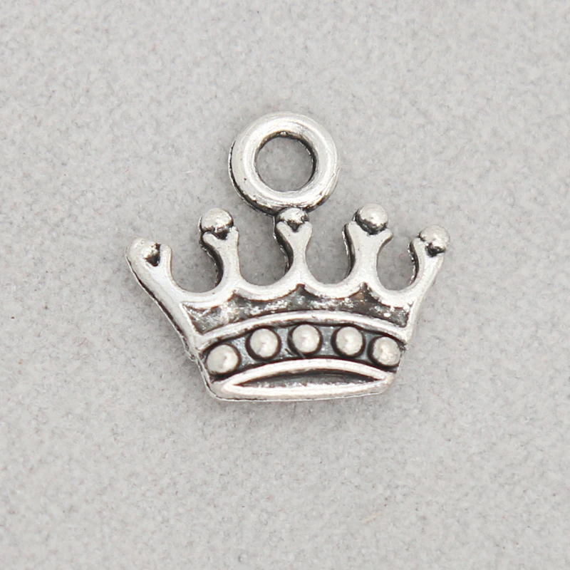 RAINXTAR 20pcs Fashion vintage alloy crown shape metal diy pendant charms 13*14mm AAC203