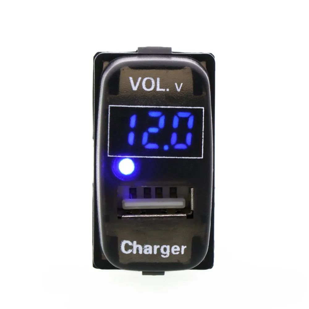 Car Voltmeter, USB Charge Port (5V 2.1A), Battery Monitor for Mitsubishi, ASX, Lancer, Outlander, Pajero