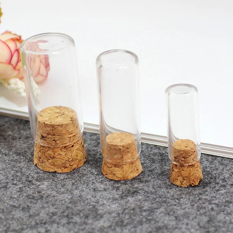 2pcs Flat/Round Bottom Glass Tube Glass vial pendant Wishing Bottle Pendant Diy handmade Necklace Jewelry