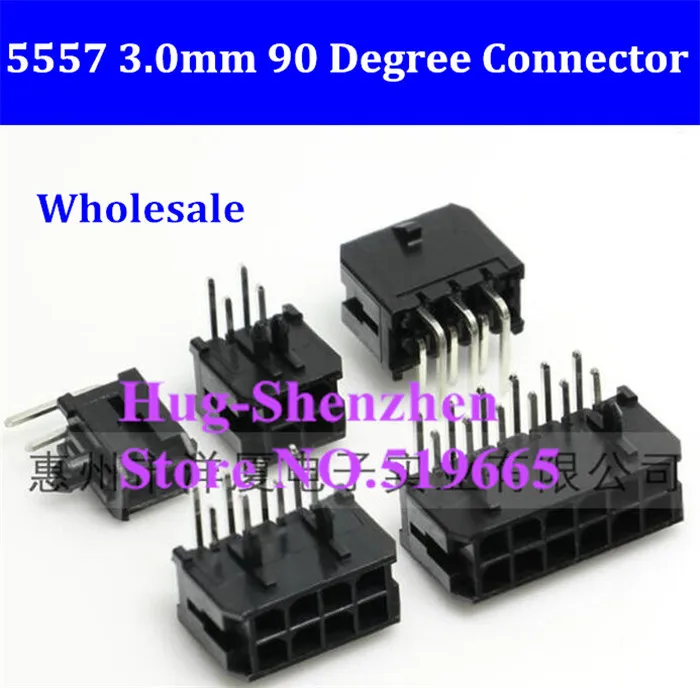 

500pcs/lot---5557 Pin Header 3.0mm Connector 2/4/6/8/10/12/14/16/18/20/22/24P Angle Pin 90 Degree Black PCB Wire Soldered