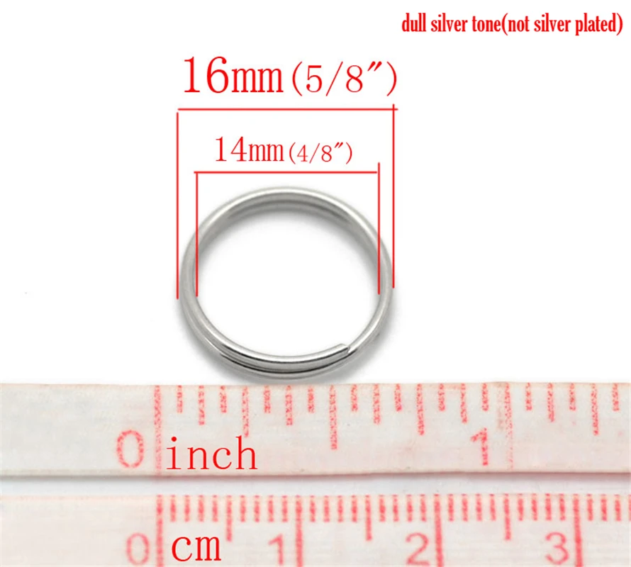 DoreenBeads 200PCs 실버 컬러 스플릿 링 결과 16mm (5/8 ") 직경. (B20755), 이 우