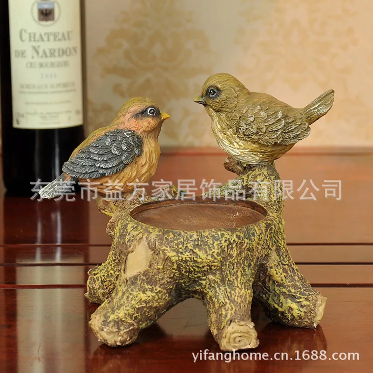 European style home furnishings resin crafts ornaments wedding gift bridal chamber candlestick European bird lovers