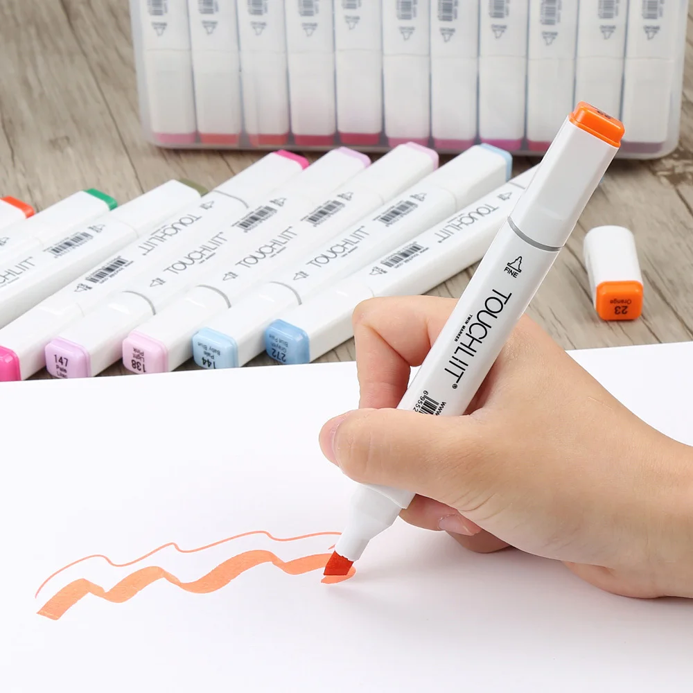 Touchliit 30/40/60/80 Alcohol Dual Art Markers Anime/Architectuur/Kleding/landschap/ interieur Ontwerp Pro Marker Grafische Pennen