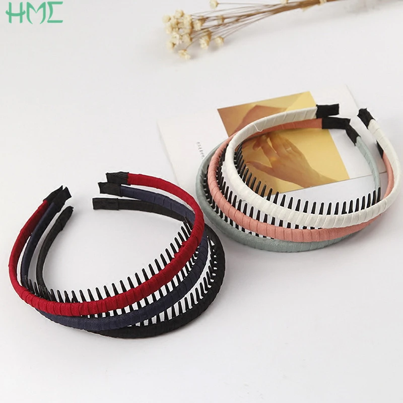 Women Girls Headdress Solid Cloth Headband Wrap Hair Hoop Bezel With Teeth Female Hair Accessories Hairband Headwear Hairband