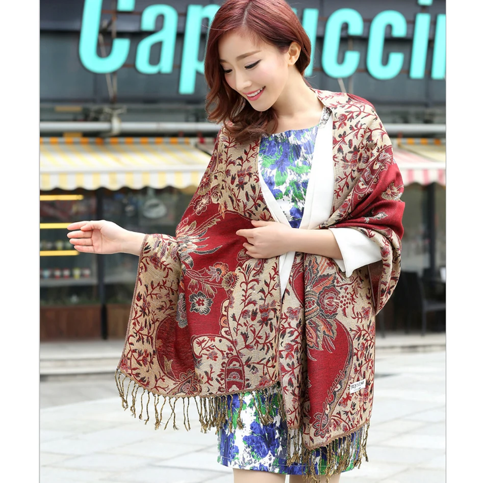 

Brand New Arrival Autumn Winter Women's Printing Pashmina Cashmere Shawl Scarf Warp Many Colors SY20150015