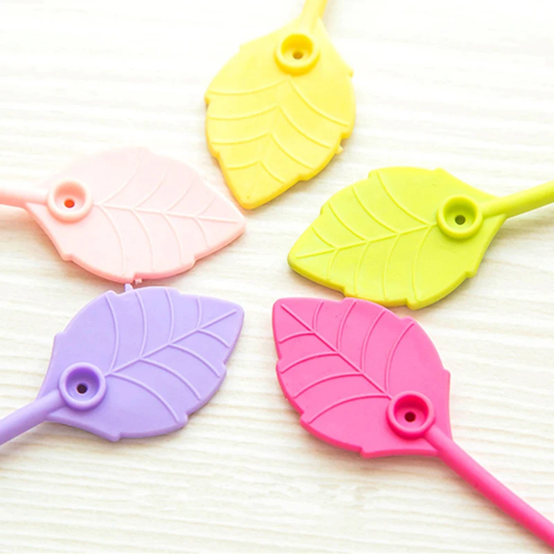 

5pcs/lot Silicone Leaf Shape Folding Roap Data Lines Winder Food Bag Sealing Clip Port Bundled