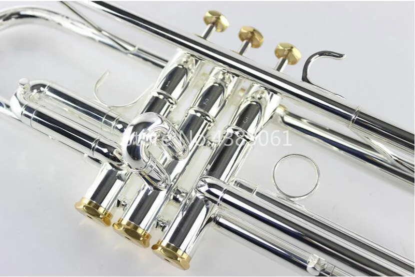 MARGEWATE LR197GS جسم نحاسي مطلي بالفضة والذهب أدوات بوق Bb منحوتة مع قطعة فم