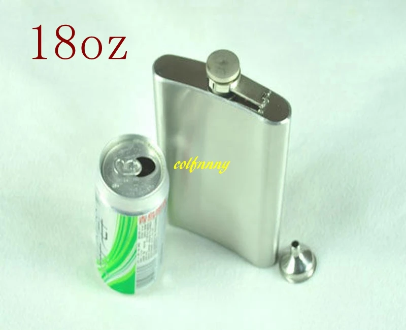 50pcs/lot 18 oz Stainless Steel Hip Flask Portable 18oz Pocket Liquor bottle With retail box