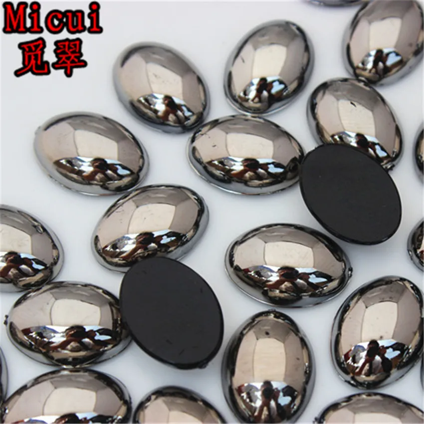 Micui 50 pz 13*18mm Colore Della Miscela Ovale Acrilico Strass Flatback Pietre di Cristallo Per Gioielli Artigianato Abbigliamento Decorazioni MC725