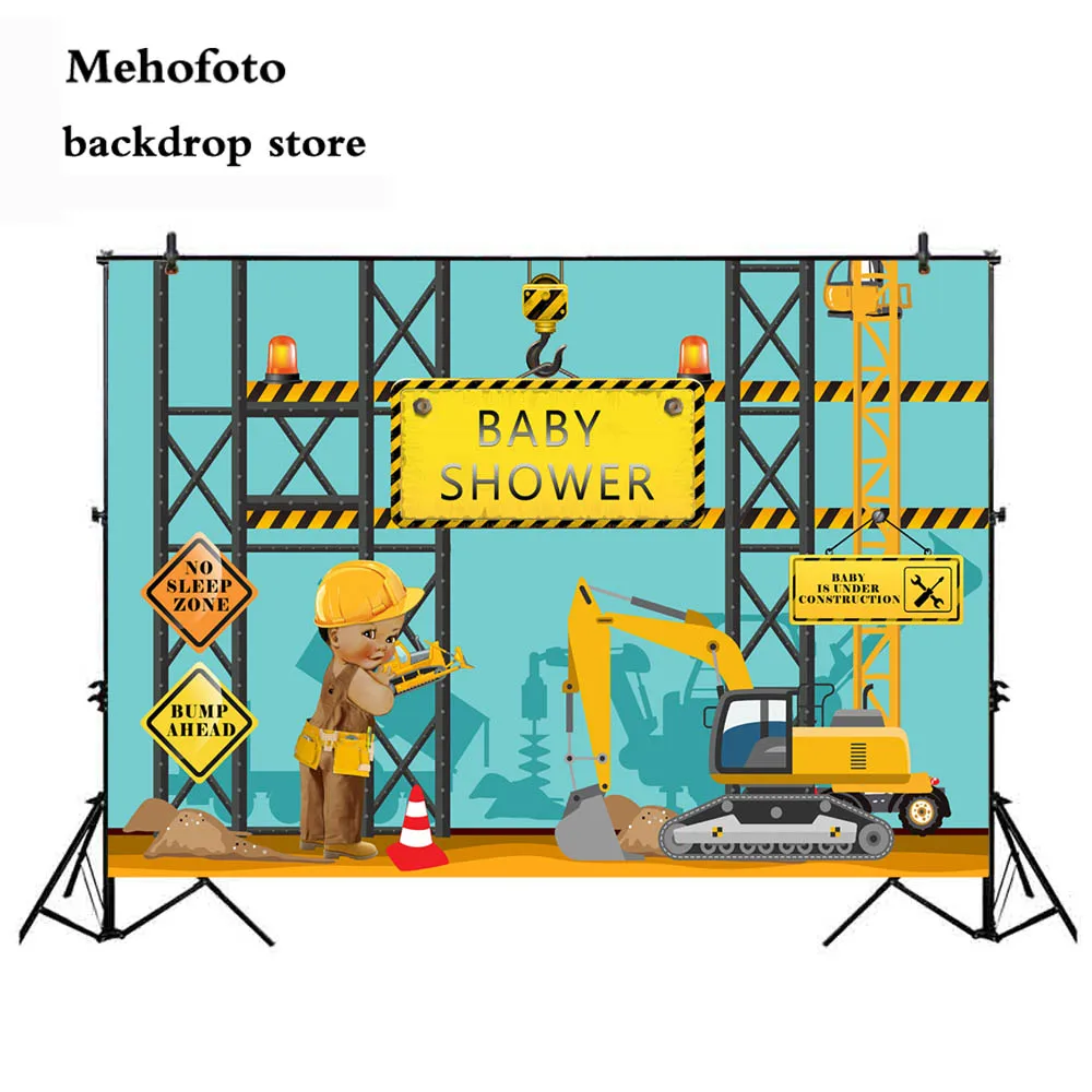 البناء خلفية استحمام الطفل الوليد المهندس المعماري حفلة عيد ميلاد الديكور صورة خلفية رافعة حفارة 174