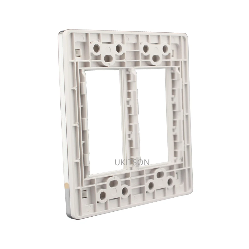 Silver Edge 120x120mm Wall Plate White Face Panel Suit 6 Slots For HDMI TV RJ45 Socket