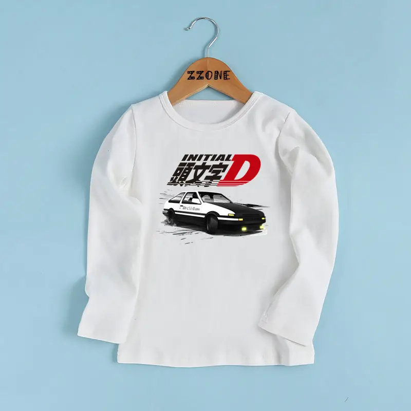 

Boys and Girls Anime AE86 Initial D Drift Print T shirt Kids Cool Car Design Clothes Children Long Sleeve T-shirt,LKP2419