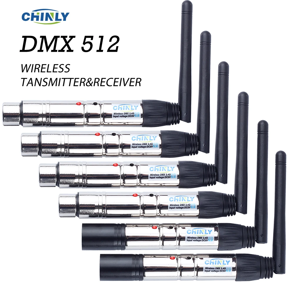 Transmisor y receptor inalámbrico DMX512, controlador de iluminación 2,4G ISM, distancia de comunicación de 300M para escenario, iluminación de