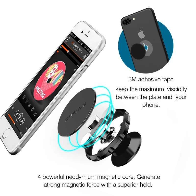 Cafele Holder for Phone in Car Dashboard Matte Surface Magnetic Car Phone Holder 360 Degree Rotation Magnetic Car Holder