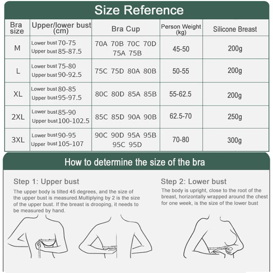 Artificial Silicone Breast Forms Fake Breasts 300g and Mastectomy Bra 85C For Postoperative Breast Prosthesis D30