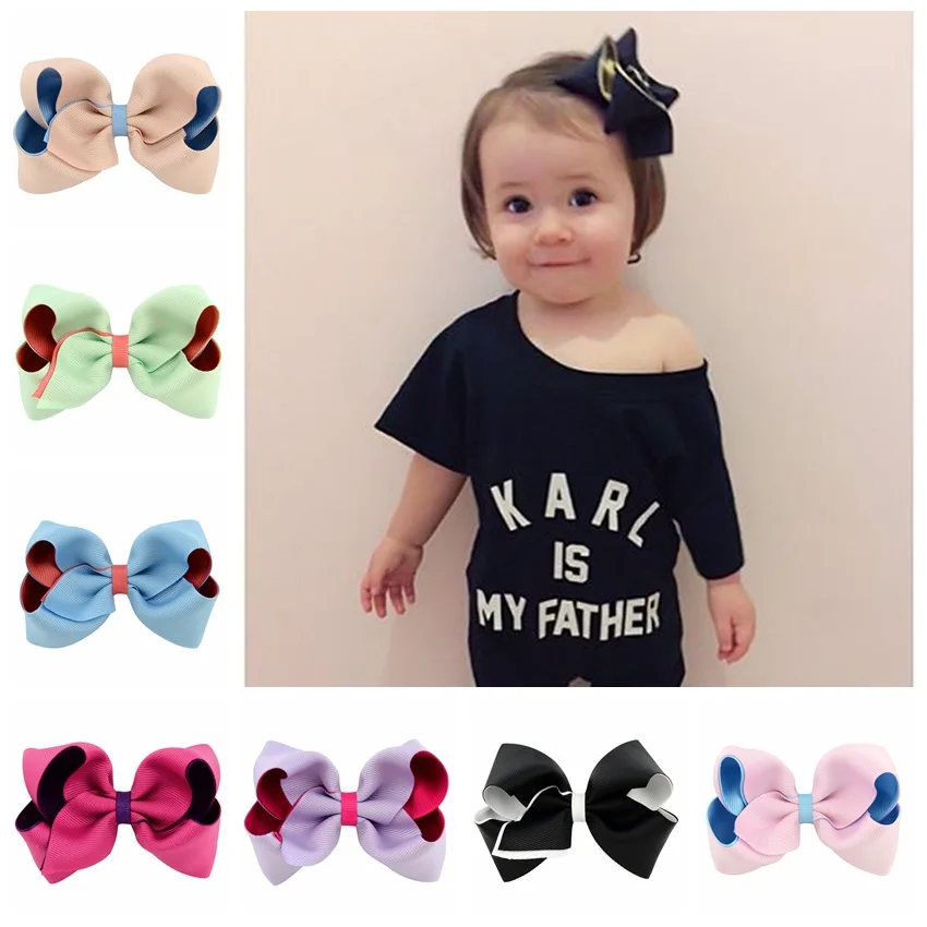 

2017 New 20 colors Baby Grosgrain Ribbon Bows WITH Clip Girls' Boutique Hair Clip Kids Hair Accessories Photography Props