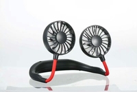 Portable USB Rechargeable Neckband Lazy Neck Hang Style Dual Cooling Mini Fans