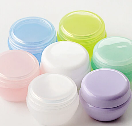 Colorfull Cream Jar, Empty Plastic Cosmetic Container, clear jar, Small Sample Makeup Sub-bottling nail powder case