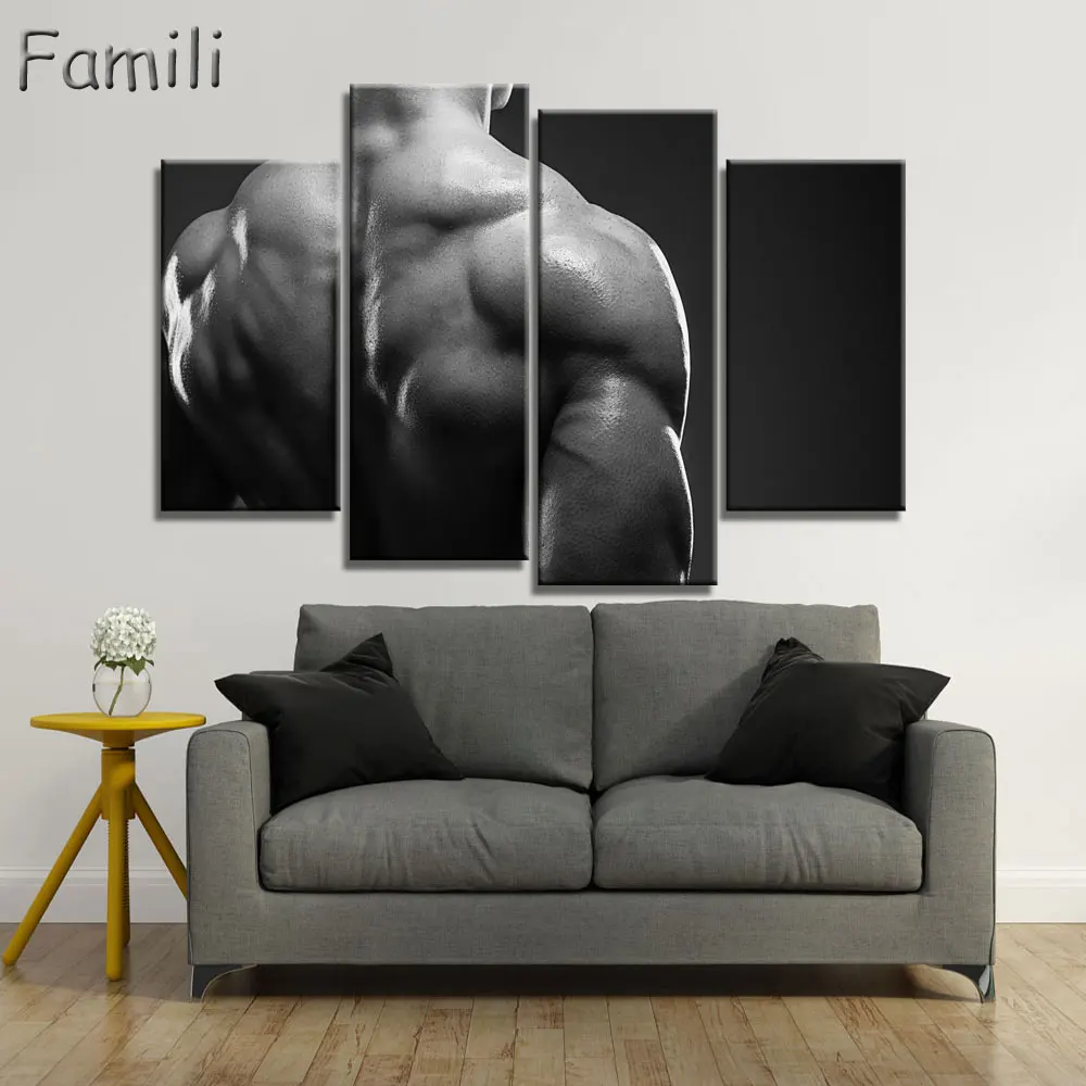 4pcs  Arnold Schwarzenegger Superstar Fitness Bodybuilder poster UnFramed Gallery wrap art print home wall decor wall picture