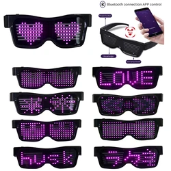 Gafas de sol Led con Bluetooth para fiesta, lentes luminosas con Control por aplicación, idiomas personalizados, carga USB, parpadeantes, para Concierto de Navidad