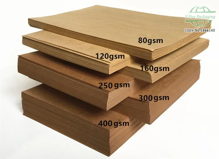 9 Kinds 21*29.7cm A4  Kraft Paper Brown Paper Card Making Craft Paper Blank 80gsm - 450gsm Paper 200pcs\lot Free shipping