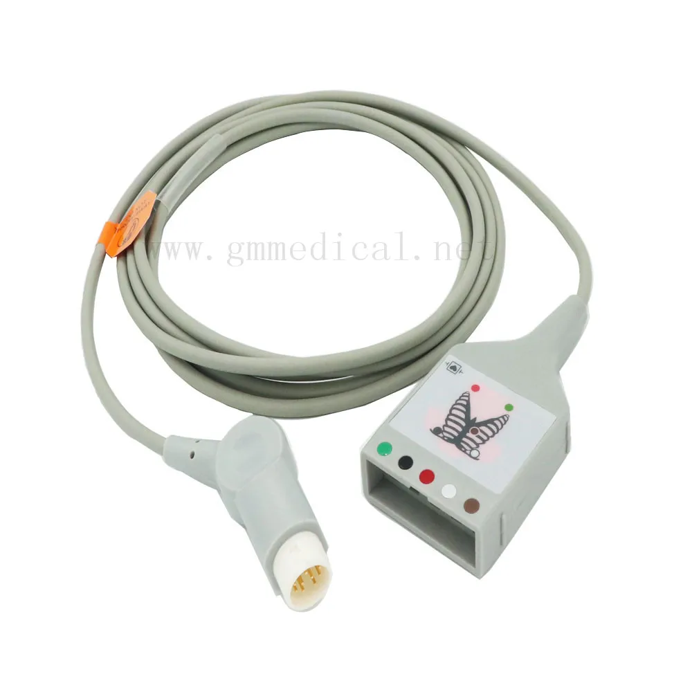 Compatible with HP/ Philips  5-Lead  AHA trunk cable ,ECG Trunk cable for Patient monitor , 9ft & 12pin.