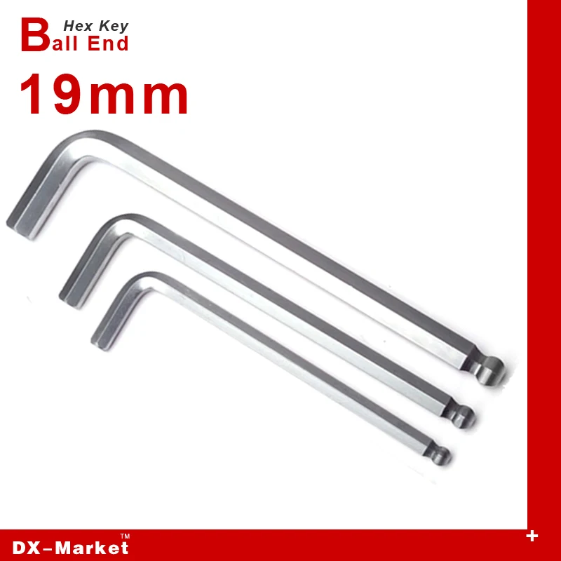 19mm ball hex key allen wrench , extended wrench alloy   steel hand tool , Chinese Manufactuer , titanium plating