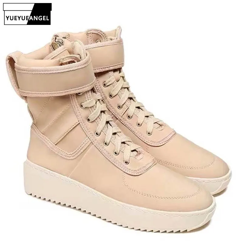 New Spring Autumn High Quality Men Mid-Calf Shoes Lace Up Street Style European Men Round Toe High Top Shoes Fashion Footwear