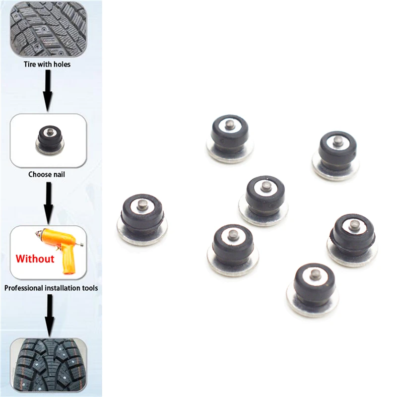 100pcs 12x8mm Car Tires Studs Spikes Wheel Car Snow Chains For Car Vehicle Truck Motorcycle Tires Winter Universal