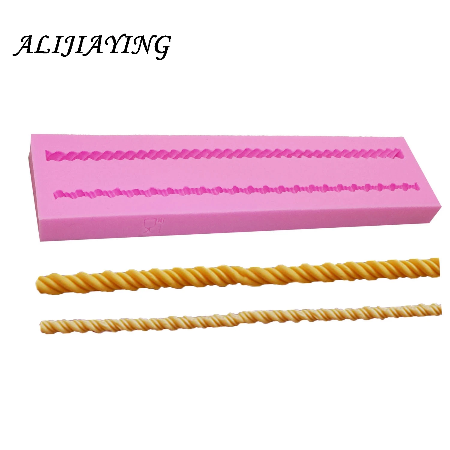 1Pcs DIY Long Rope 3D Cake Border Silicone Mold Fondant Cake Decorating Tools Cake border lace Gumpaste Chocolate Moulds D0154