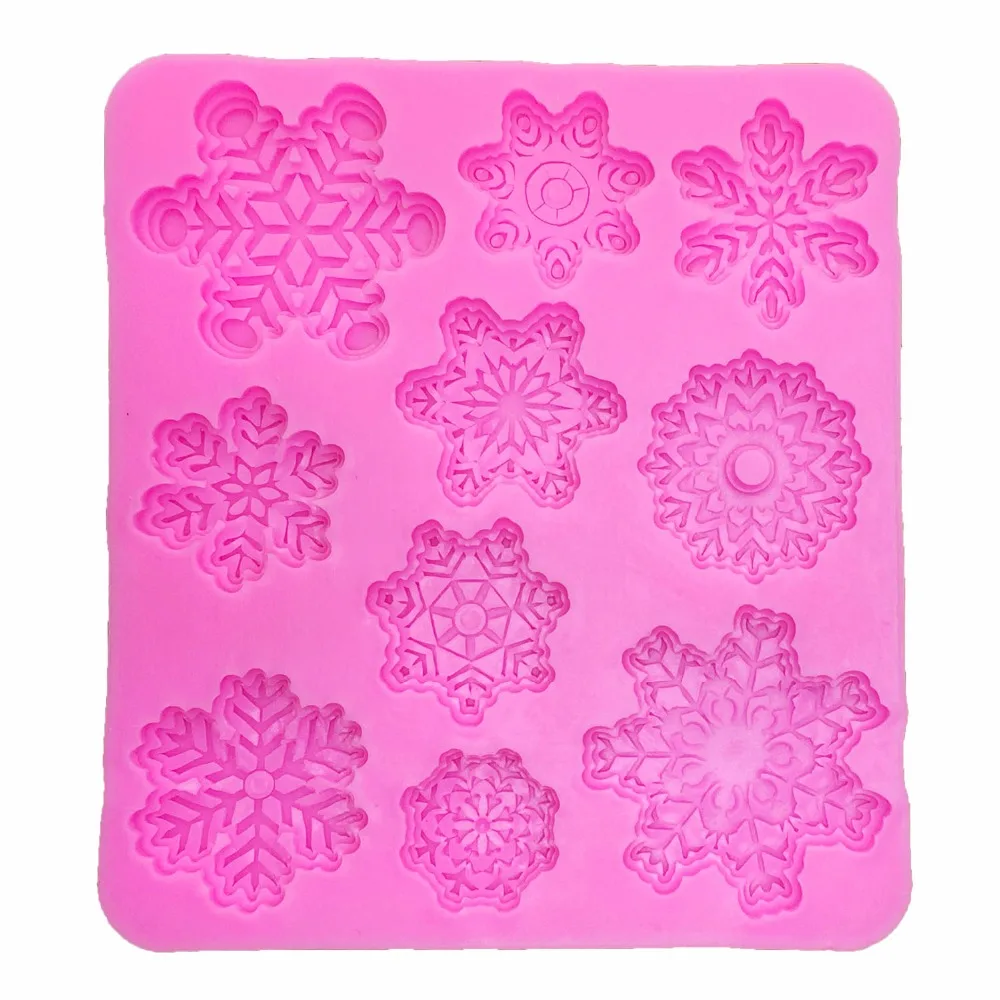 

Christmas Snowflake Silicone mold fondant mold cake decorating tools chocolate gumpaste mold kitchen Baking tools T1087