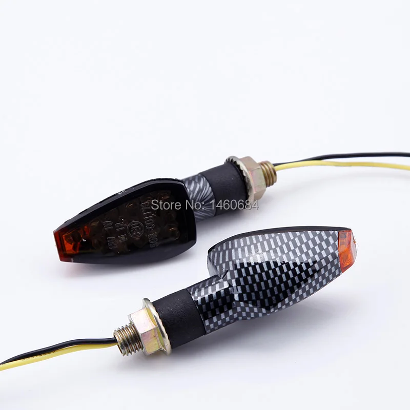 2pcs Carbon Fiber Turn Signal Light Led Light Motorcycle Lamp Blinker Flasher LED Light Bike Universal Accessories Para Moto