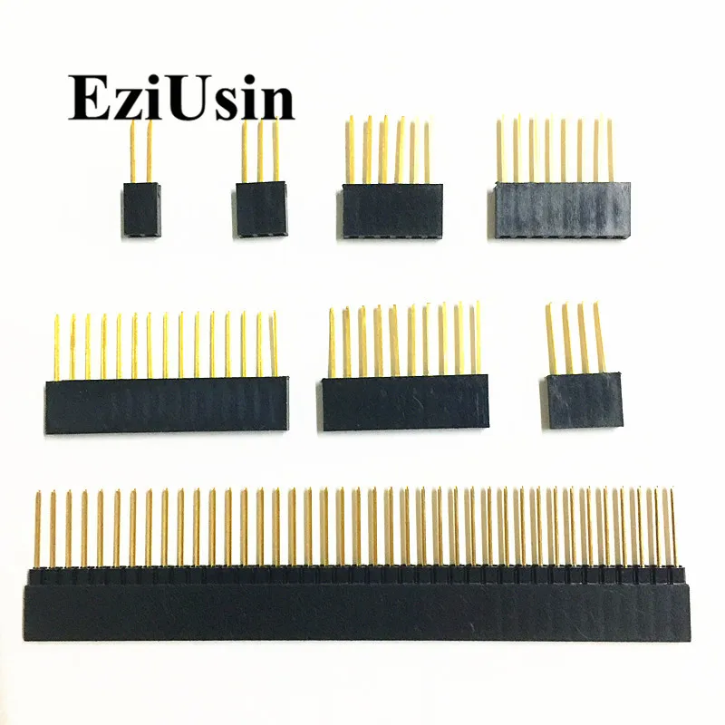 2.54mm Single Row Female Long pins PC104 11mm 15mm  PCB Board Pin Header socket Connector 1*2/3/4/6/8/10/15Pin For Arduino DIY