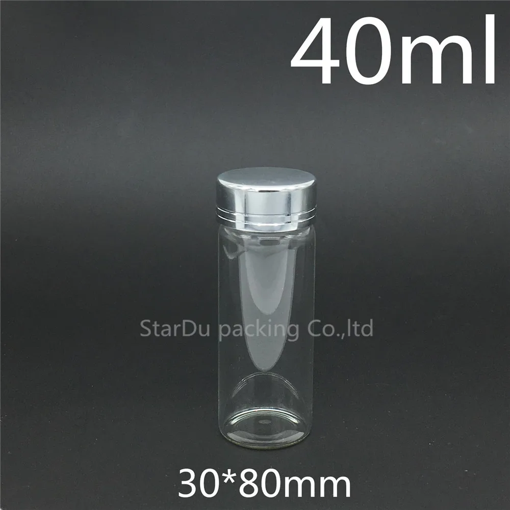 

480pcs 30*80mm 40ml Screw Neck Glass Bottle With Aluminum Cover For Vinegar Or alcohol,carft/storage Candy Bottle