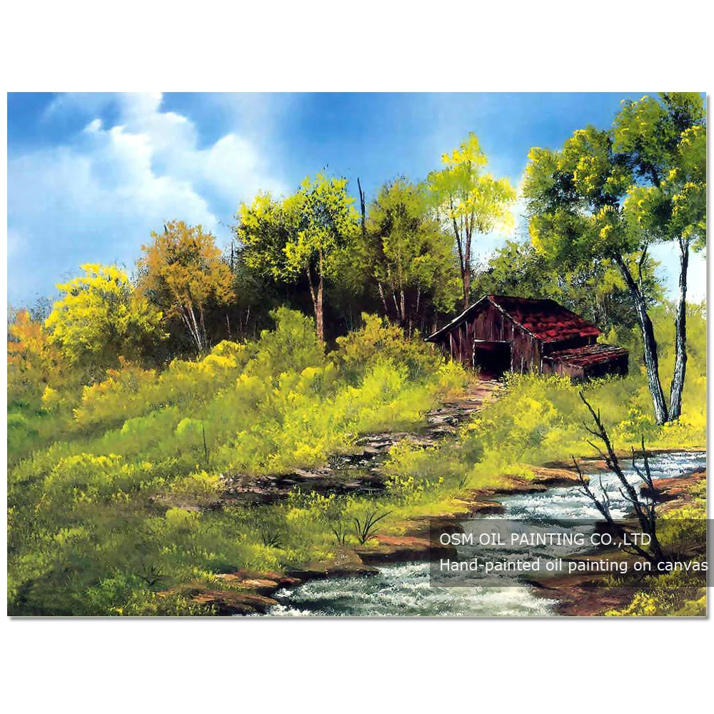 

Skills Artist Pure Hand-painted High Quality Kinds of Modern Scenery Oil Painting on Canvas Green Natural Landscape Oil Painting